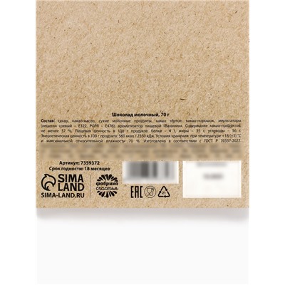 Шоколад молочный «Мужские носки», 70 г