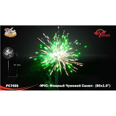 Фейерверк РС7455 МЧС: Мощный чумовой салют (1" х 80)