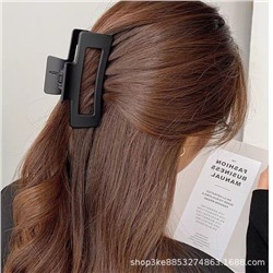 Заколка-краб для волос матовый Черный ПРЯМОУГОЛЬНЫЙ 8 см.