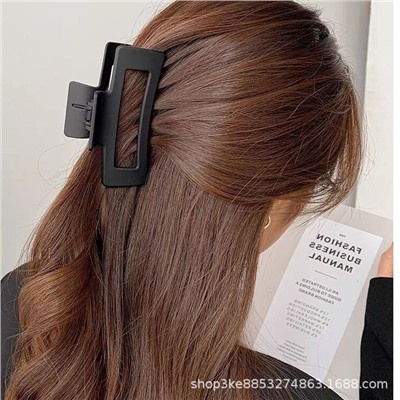 Заколка-краб для волос матовый Черный ПРЯМОУГОЛЬНЫЙ 8 см.