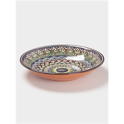 Ляган узбекский Риштанская Керамика «Узоры», d=33 см, синий