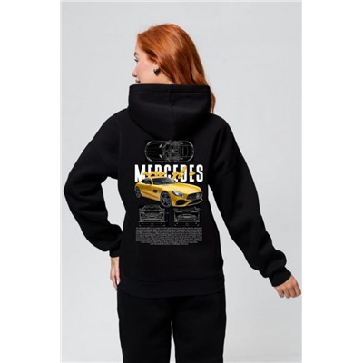 8560 толстовка женская (Черный_мерседес)