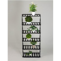 Стеллаж универсальный, 6 полок, 50×25×110 см, напольный, открытый, чёрный, Greengo