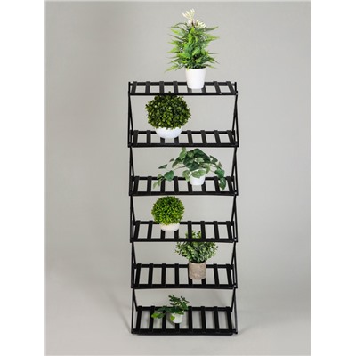 Стеллаж универсальный, 6 полок, 50×25×110 см, напольный, открытый, чёрный, Greengo