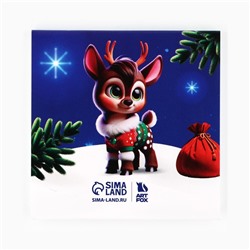 Подарочный набор новогодний, блокнот-раскраска и восковые мелки «Новогодний енот»