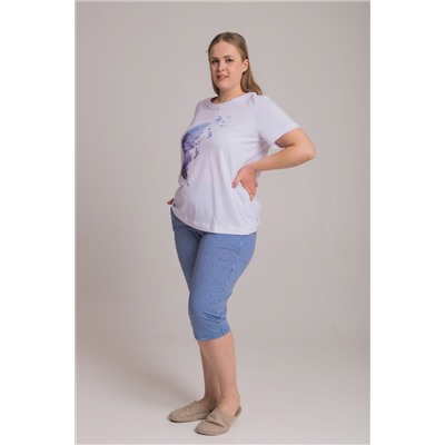 Капри из кулирки в полоску М326018гб