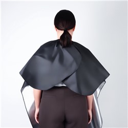 Пеньюар парикмахерский, двусторонний, 140×100 (±1) см, серебристый/чёрный