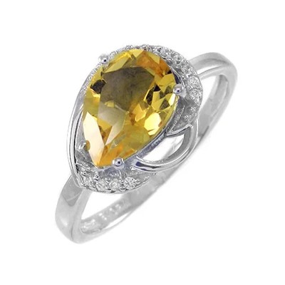 Кольцо из серебра цитрин, Лучик