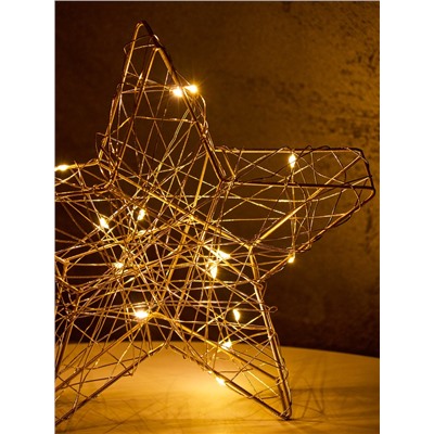 Фигура световая «Звезда», 20×20×4 см, 10 LED, от батареек ААх2, свечение тёплое белое