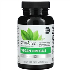 Zenwise Health, веганские омега-3 жирные кислоты из морских водорослей, 120 мягких желатиновых капсул