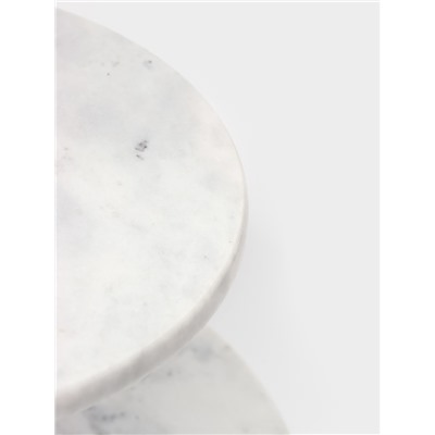 Этажёрка для фруктов и десертов Magistro Marble, 2 яруса, d=25/20×26.5 см, мрамор, белая