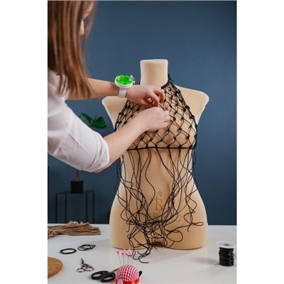 Нить для плетения, натуральная кожа, d=1 мм, 10±0.5 м, чёрная