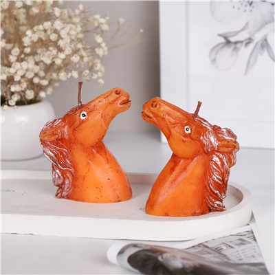 Свеча 2 штуки Лошадь 8 см / M-166AB /уп 96/Символ года 2026