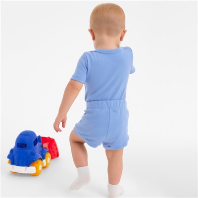 Костюм детский (боди, шорты) MINAKU, рост 62-68 см, пыльно-голубой