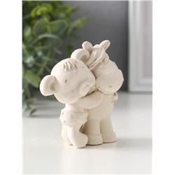Фигурка «Мишка с лошадкой», 8.5×7×6 см, натуральный