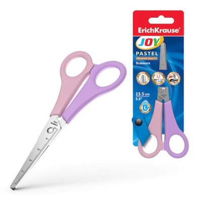 Ножницы детские для ЛЕВШЕЙ 135 мм Joy Pastel в блистере 56922 ErichKrause