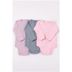 Детское боди с длинным рукавом для новорожденных комплект 3 шт НАТАЛИ, 1066438