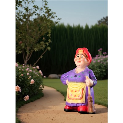 Садовая фигура из гипса «Тёща с метлой средняя», 59×25×40 см, МИКС