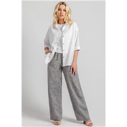 Брюки лен  221/01/Серый меланж