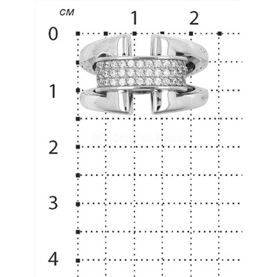 Кольцо из серебра с фианитами родированное 925 пробы 111-10-47р