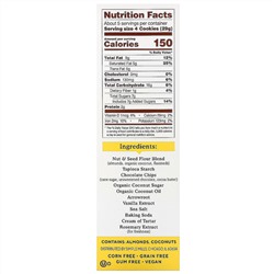 Simple Mills, хрустящее печенье с миндальной мукой и шоколадной крошкой, 156 г (5,5 унции)