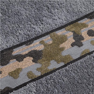 Полотенце махровое Love Life «Милитари» 30×60 см, цв. графит, 100% хлопок, 360 г/м²