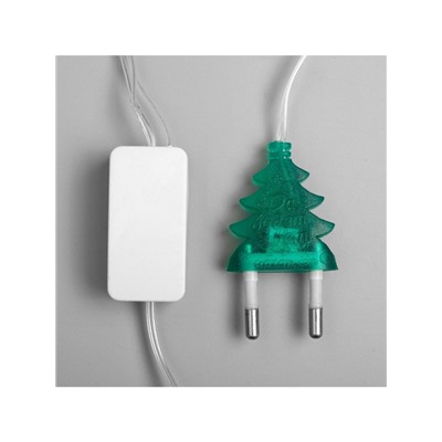 Гирлянда «Нить» 5 м с насадками «Шишки сосновые», IP20, прозрачная нить, 20 LED, свечение мульти (RG/RB), мигание, 220 В