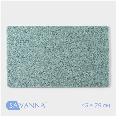 Коврик придверный SAVANNA, грязезащитный, 45×75 см, бирюзовый