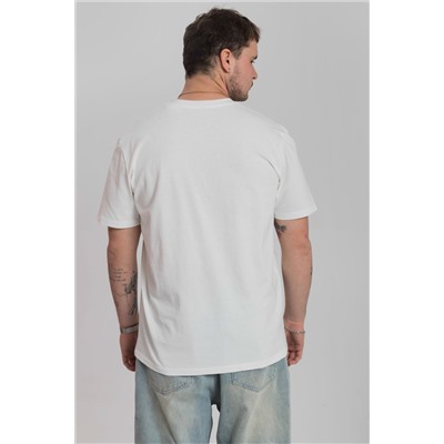 Футболка из кулирки с декоративной отстрочкой и принтом М125059Пм