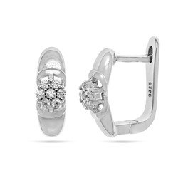 Серьги из серебра куб.циркон., ТЦ-31