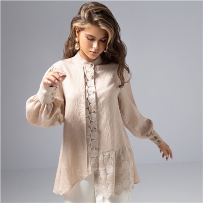 Рубашка вискозная, Кружевной повод (пульс сердца)