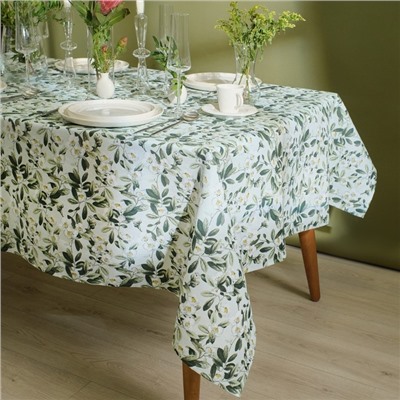 Скатерть «Доляна» Apple flowers, 146×110 см, 100% хлопок, рогожка 164 г/м²