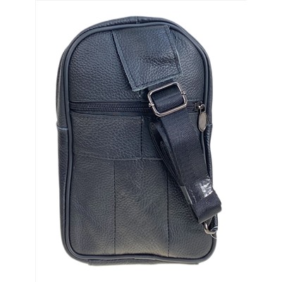 Сумка мужская через плечо из натуральной кожи, цвет черный