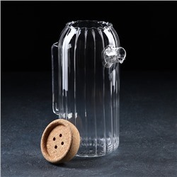 Кувшин стеклянный с пробковой крышкой «Эко», 1.6 л, 18×11×25 см