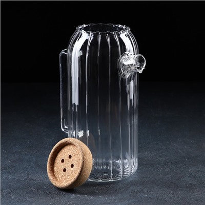 Кувшин стеклянный с пробковой крышкой «Эко», 1.6 л, 18×11×25 см
