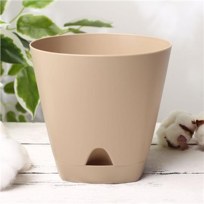 Горшок для цветов с прикорневым поливом Amsterdam, 1.35 л, цвет молочный шоколад