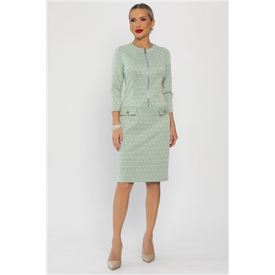Платье Леди Мери НЬЮ (бежево-салатовое) П13667-19М