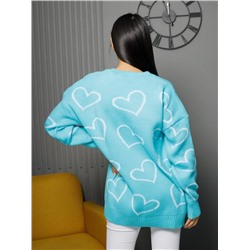Джемпер удлиненный "Сердца"