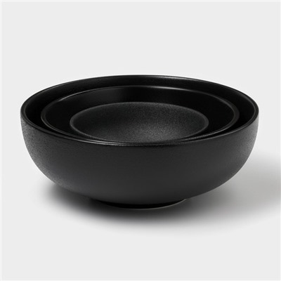 УЦЕНКА Набор салатников керамических Magistro Carbon, 3 предмета: d=11/16/19,5 см, 250/650/1,2 л