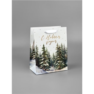 Пакет подарочный новогодний ламинированный «С Новым годом», MS 18×23×10 см