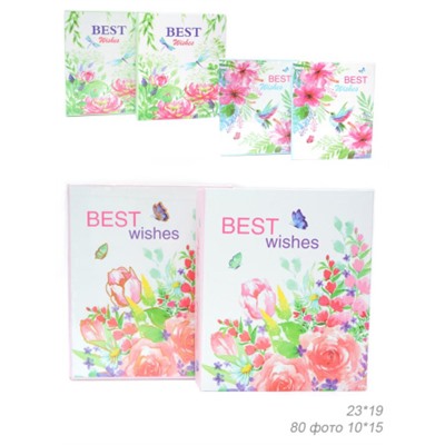 Фотоальбом 80 фото 10x15 Цветы / 9345 /уп 48/