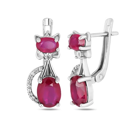 Серьги, рубин корунд, SL-RIC112