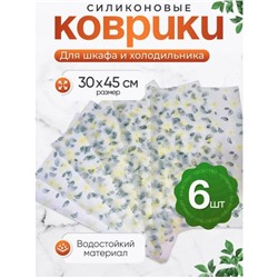 Коврики силиконовые для полок в холодильник и ящиков 6шт