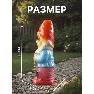 Садовая фигура из гипса «Гном с вилами», 35×12×15 см