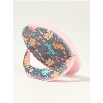 Зеркало карманное «Узор», с подставкой, 8×8 см, чёрное