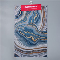 Коврики для ванной и туалета Доляна «Каменная лагуна», 2 шт., 50×80 см, 50×40 см