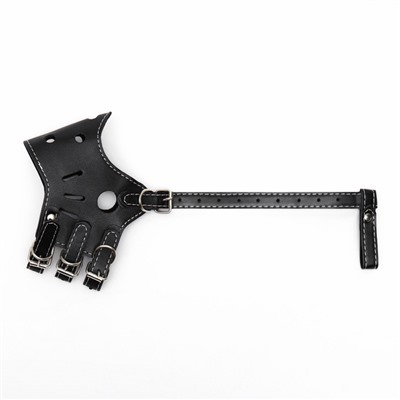 Намордник из прессованной кожи регулируемый, 3 (длина по носу 6.8 см, обхват морды 21-28 см), чёрный