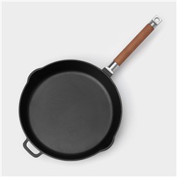 Сковорода высокая Wild Kitchen, d=28 см, два слива, съёмная ручка, индукция, чугун, чёрная