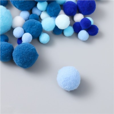 Декор для творчества «Помпончики. Синий иней», d=1-3 см, набор 135 шт.