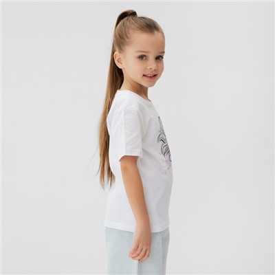 Футболка для девочки KAFTAN «Принцесса», белая, рост 86-92